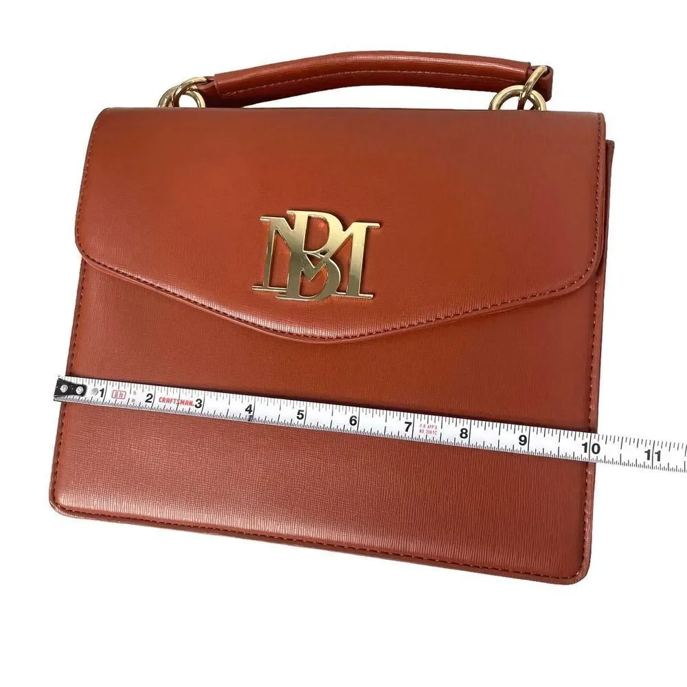 NEW Badgley Mischka flap top handle crossbody bag purse‎ vegan saffiano leather